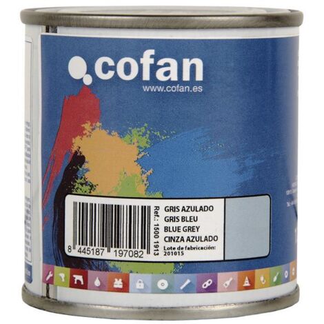 COFAN esmalte sintético (125 ml) gris azulado , Esmalte sintético al disolvente disponible en una amplia gama de colores y tonalidades fabricado a base de resinas alquídicas. Buena (1/5)
