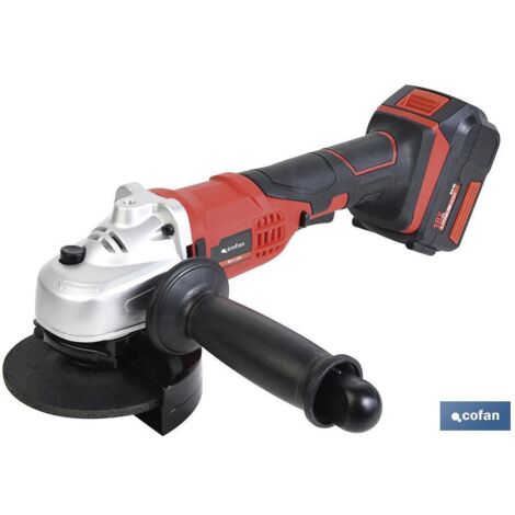 COFAN amoladora a batería li-ion 20 v 8000 rpm - 115 mm , Amoladora a batería para discos de ø115 mm con interruptor de seguridad, con mango 3 posiciones. Es ligera y adecuada para (1/5)