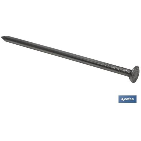 COFAN punta hierro cabeza plana 4,4x100mm (2,5kg) , PUNTA CLAVO DE HIERRO CABEZA PLANA EN ENVASES DE 2,5 KG.