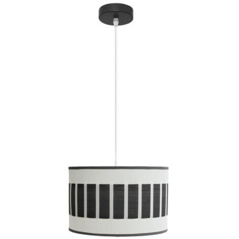 FABRILAMP Colgante Ivanna 1xe27 Negro/blanco-madera Negra Regx30x30 Cm (1/2)