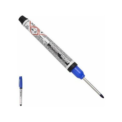 Rotulador Marcador Punta Larga Azul, Marcador Agujeros Profundos, Marcador Zonas Dificil Acceso, Trazador, Rotulador Obras, (1/5)