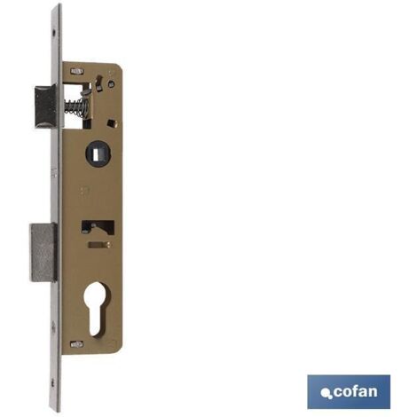 Cerradura De Embutir + Cerradero D85 E28 (Leva Corta) Níquel (Puertas De Metal)