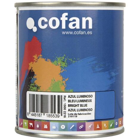 COFAN esmalte sintético (375 ml) azul luminoso , Esmalte sintético al disolvente disponible en una amplia gama de colores y tonalidades fabricado a base de resinas alquídicas. Buen