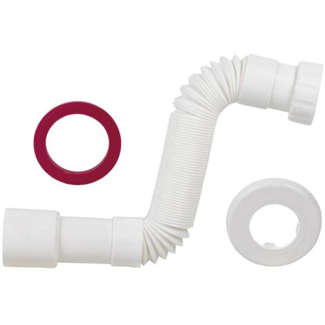 COFAN tubo flexible blanco 1 1/2  ø40-50 300-720 mm , Tubo flexible extensible blanco para lavabo-bidé (opción 1 1/4 Ø32-40 mm) o fregadero (opción 1 1/2 Ø40-50 mm). Longitud mínim