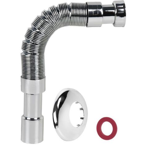 COFAN tubo flexible metalizado 1 1/4  ø32-40 300-720 mm , Tubo flexible extensible cromo para lavabo-bidé (opción 1 1/4 Ø32-40 mm) o fregadero (opción 1 1/2 Ø40-50 mm). Longitud mí