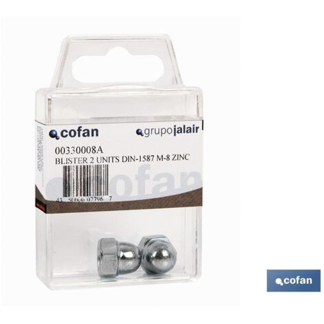COFAN blíster de 4 uds. din-1587 m-6 zinc venta unitaria , Tuercas Ciegas DIN 1587 Blíster Estándar
