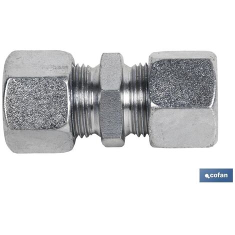 COFAN racor recto tubo 15 - rosca 22 x 1,5 , Racor metálico recto con anillos de cierre, para tubos desde 6mm hasta 18mm de exterior.