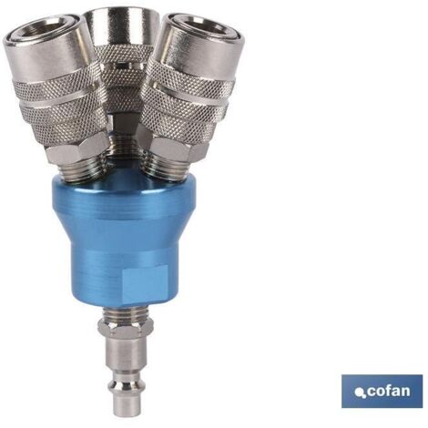 COFAN enchufe rapido 3 salidas en flor , Enchufe rápido de 3 salidas en flor o en círculo. Recomendado para instalaciones en donde puedan enchufarse varias tuberías en la misma fue