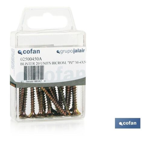 Tornillos aglomerado DIN 7505A - Blíster 15 uds. M35x40