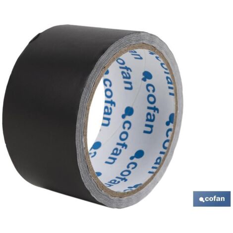COFAN cinta de aluminio negra 30 micras 50 mm x 10 m , Cinta adhesiva con capa de aluminio de 30 micras de grosor en color negro.Cinta adhesiva perfecta para el sellado de conducto