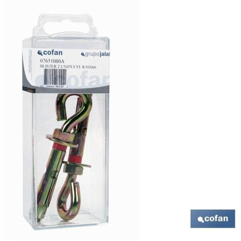 blíster de 1 ud. taco de metal anilla 8/10x60 venta unitaria