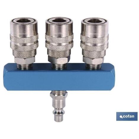 COFAN enchufe rapido con 3 salidas , Enchufe rápido de 3 salidas. Recomendado para instalaciones en donde puedan enchufarse varias tuberías en la misma fuente de alimentación de ai