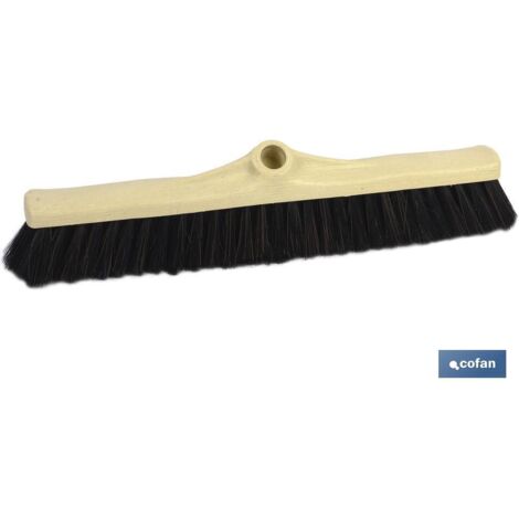 COFAN cepillo industrial 50cm pelo mezcla , Cepillo industrial con soporte de plástico con pelo mezclado con ancho de 50 cm y rosca Ø 28 mm. Cepillo multiusos para barrer calles, t