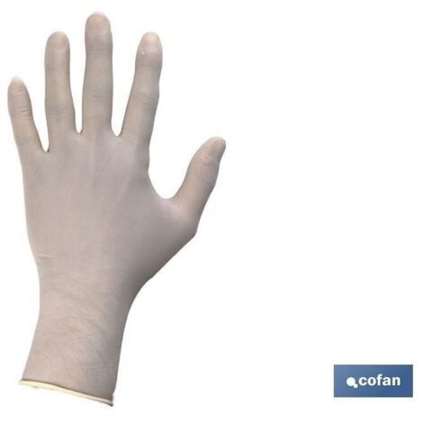 COFAN caja 100 uds. guante latex sin polvo t - xl , Caja dispensadora de 100 guantes finos de látex natural sin polvo. Este producto es ideal para disponer de guantes de látex y po