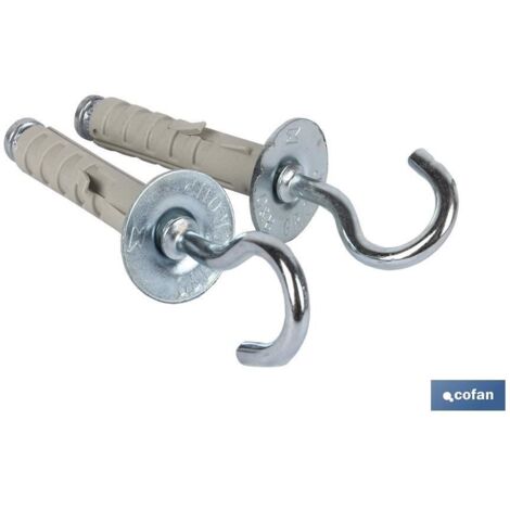 blíster de 2 uds. taco de nylon con gancho 4x40 venta unitaria