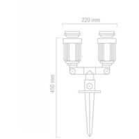 Proyector estaca jardín 2xE27 matel IP44