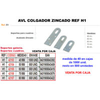 Colgador H1 Zincado 50 mm AVL