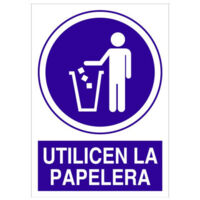 Señal poliestireno 210x148mm de obligación para utilizar la papelera.