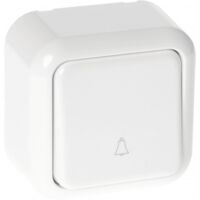 Pulsador timbre Ancient blanco 6x6x3 cm