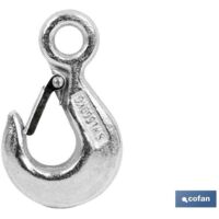 COFAN gancho din 689 con seguro tn-1.6 , Gancho DIN-689 ideal para la elevación de cargas desde 250 kg hasta 2.500 kg. Incorpora gatillo-seguro, para aumentar la seguridad del ganc