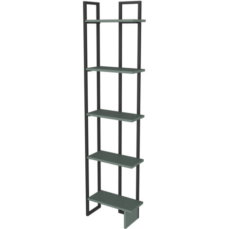 Decorotika Alice 5-Tier Corner Bookcase Bookshelf Shelving Unit - Green and Black