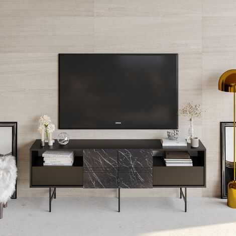 Grey marble tv deals cabinet