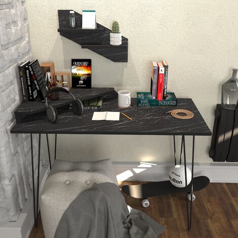 Black marble store computer desk