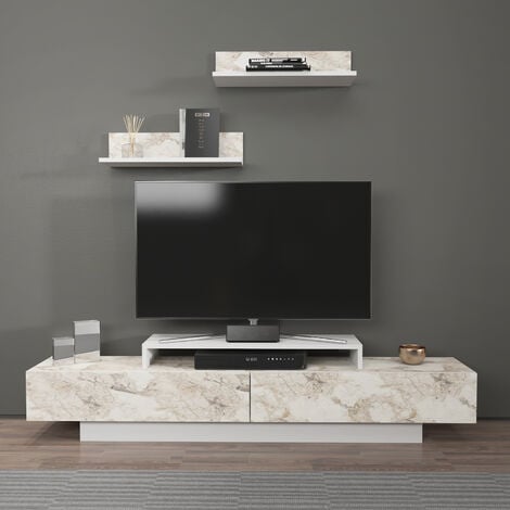 Decorotika Lusi 180 Cm Wide Modern TV Unit With Shelves TV Cabinet