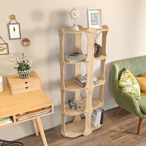 Decorotika Ayzi 5-Tier MDF Bookcase Bookshelf Screwless Design