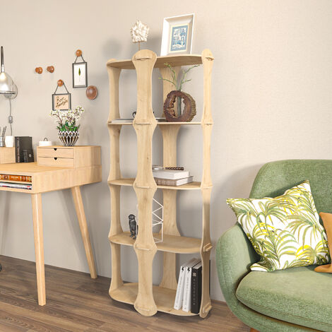 Decorotika Ayzi 5-Tier MDF Bookcase Bookshelf Screwless Design