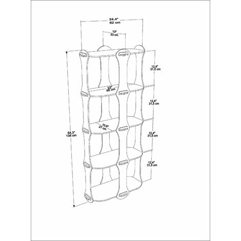 Decorotika Ayzi 5-Tier MDF Bookcase Bookshelf Screwless Design