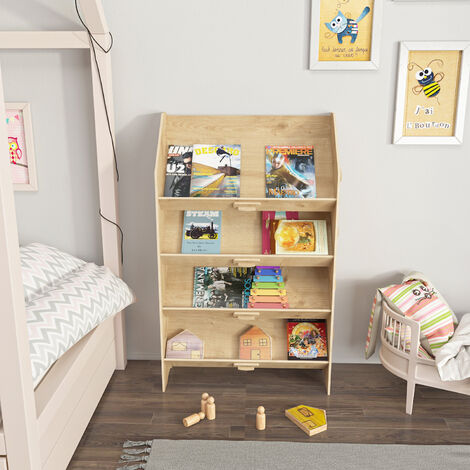 Decorotika Aros 4-Tier MDF Bookcase Bookshelf Shelving Unit Screwless Design