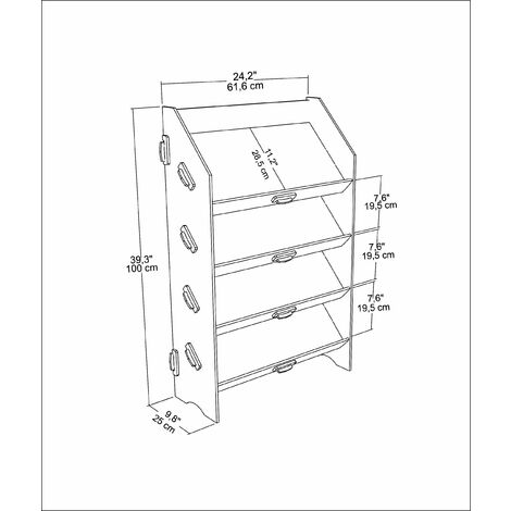 Decorotika Aros 4-Tier MDF Bookcase Bookshelf Shelving Unit Screwless Design