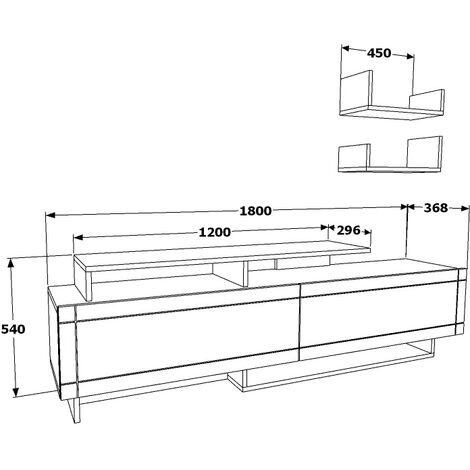 Decorotika Tamy TV Stand TV Unit with Two Cabinets - White
