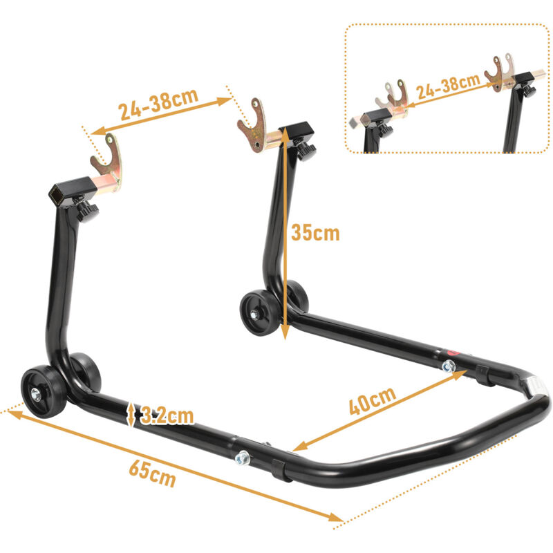 Support Béquille Moto Arrière Universel | Adaptateur Levage Roue Pour VTT, Moto | Fer Galvanisé