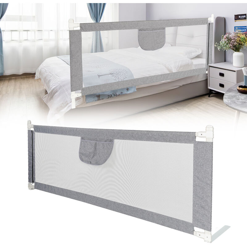 VIDAXL Barriere de securite de lit enfant Vert 90x25 cm Tissu pas