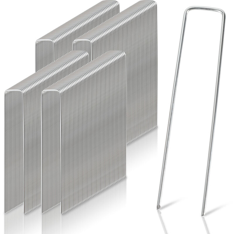 Lot De 200 Piquets D'Ancrage Sol Acier Galvanisé - 150 Mm - Pour Bâche, Tente, Jardin - 14