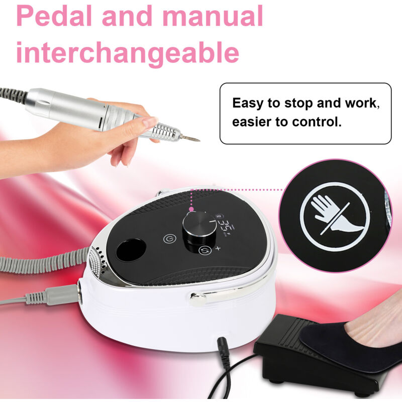 Ponceuse à Ongles Électrique Professionnelle 35000 RPM - Modèle JW500 AZ GOGO - 7 Accessoires