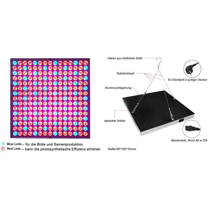 Lampe De Croissance Plantes 40W - 4 Têtes LED Spectre Complet - Trépied Réglable 40-150cm - 3 Modes - Pour Plantes D'Intérieur