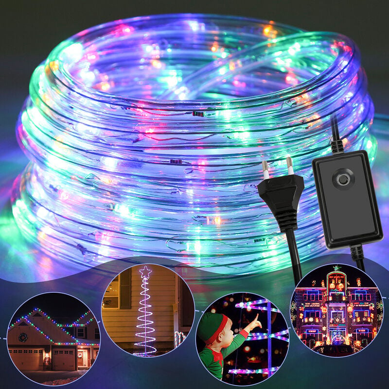 SWANEW 30M Tube Lumineux Extérieur LED Guirlande Lumineuse Décoration,RGB,avec  Adapteur d'alimentation