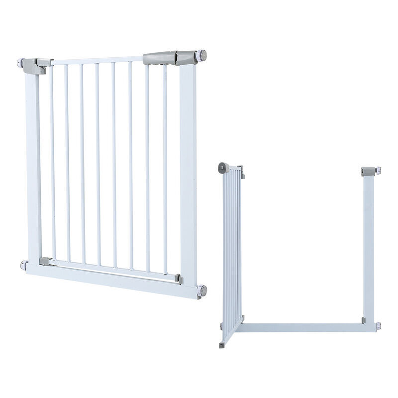 Barrière de Sécurité Bébé Extensible 75-81cm à Fermeture Automatique  Barrière d'Escalier à Fixation par Pression Sans Percage Ouverture à une  Main Blanc - Costway