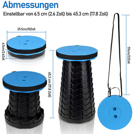 Tabouret Pliant Télescopique GEYUEYA Home - Portable Pour Camping, Intérieur - Neuf