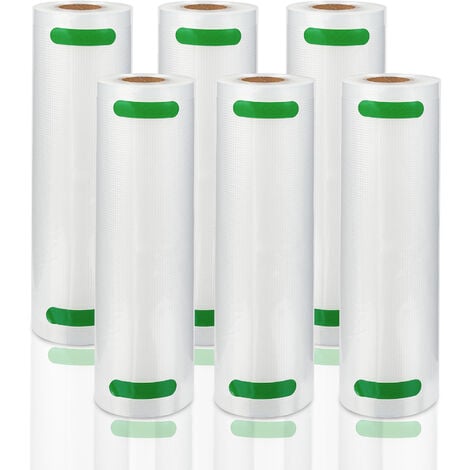 Sacs sous Vide Alimentaire, Sacs sous Vide 20 X 600 CM Approuvé par la FDA sans BPA, pour Appareil de Mise sous Vide, Cuisiner au Micro-onde, Réfrigérateur, Réutilisable-6 Rouleaux - Transparent