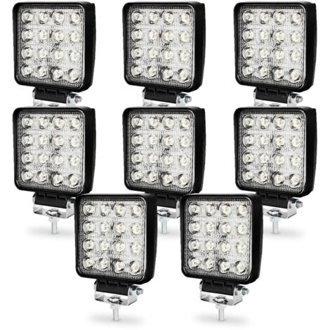RIGIDON Phare de Travail LED 5 Pouces 48W - Lampe 12V/24V pour Voiture, Camion, Tracteur, Off Road 4x4, Bateau - Feu Antibrouillard 6000K