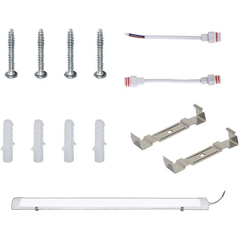 SWANEW Réglette LED étanche tubes LED 120cm 36W interconnectable traversante IP65 Plafonnier LED pour locaux pièces humides Blanc Neutre