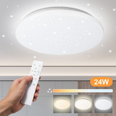 SWANEW Lustre de plafond LED 24W avec effet ciel étoilé et gradation pour  le couloir avec