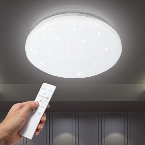 SWANEW Lustre de plafond LED 24W avec effet ciel étoilé et gradation pour  les projecteurs de