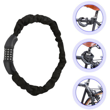 BIGO Cadenas Vélo 180cm X 12mm - Antivol Câble Avec Code 5 Chiffres Et Support