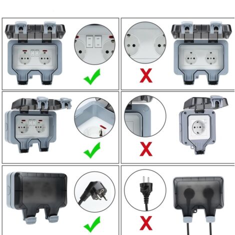 Prise etanche avec interrupteur au meilleur prix | Leroy Merlin