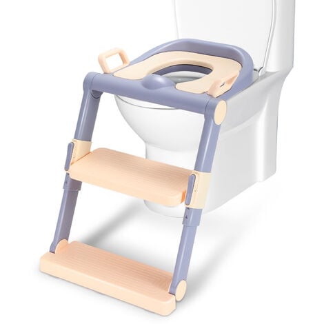 Réducteur de WC, Siège de toilette avec escalier pliable - Hauteur réglable  pour enfants de 1 à
